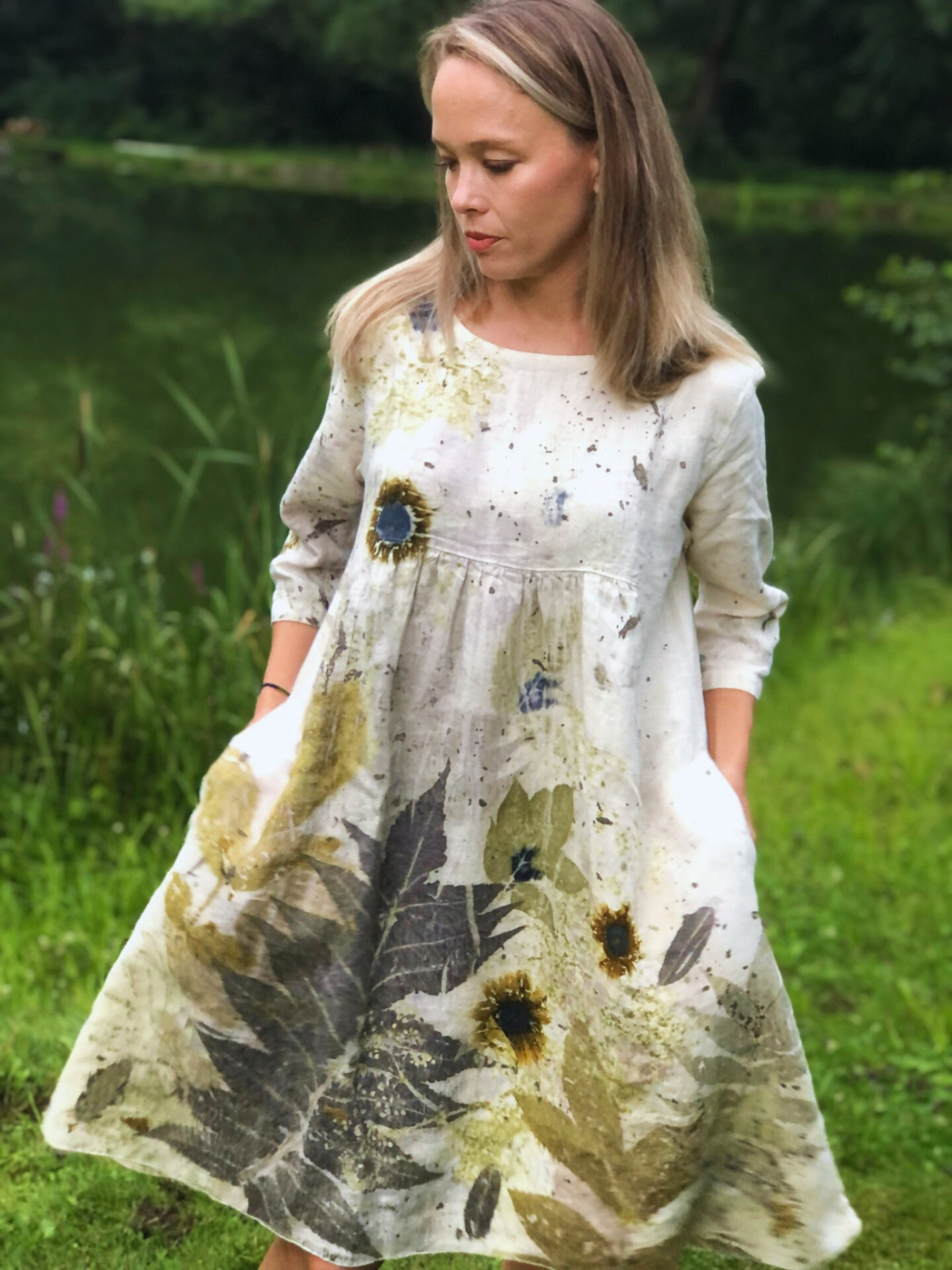 Canafé: Lněné krátké šaty Luna natural
